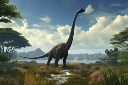 Step back in time and behold the awe-inspiring Brachiosaurus in all its glory through this realistic illustration.